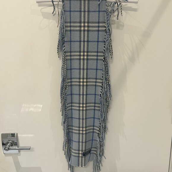Burberry London House Check Cashmere Scarf Baby Blue - Picture 1 of 3